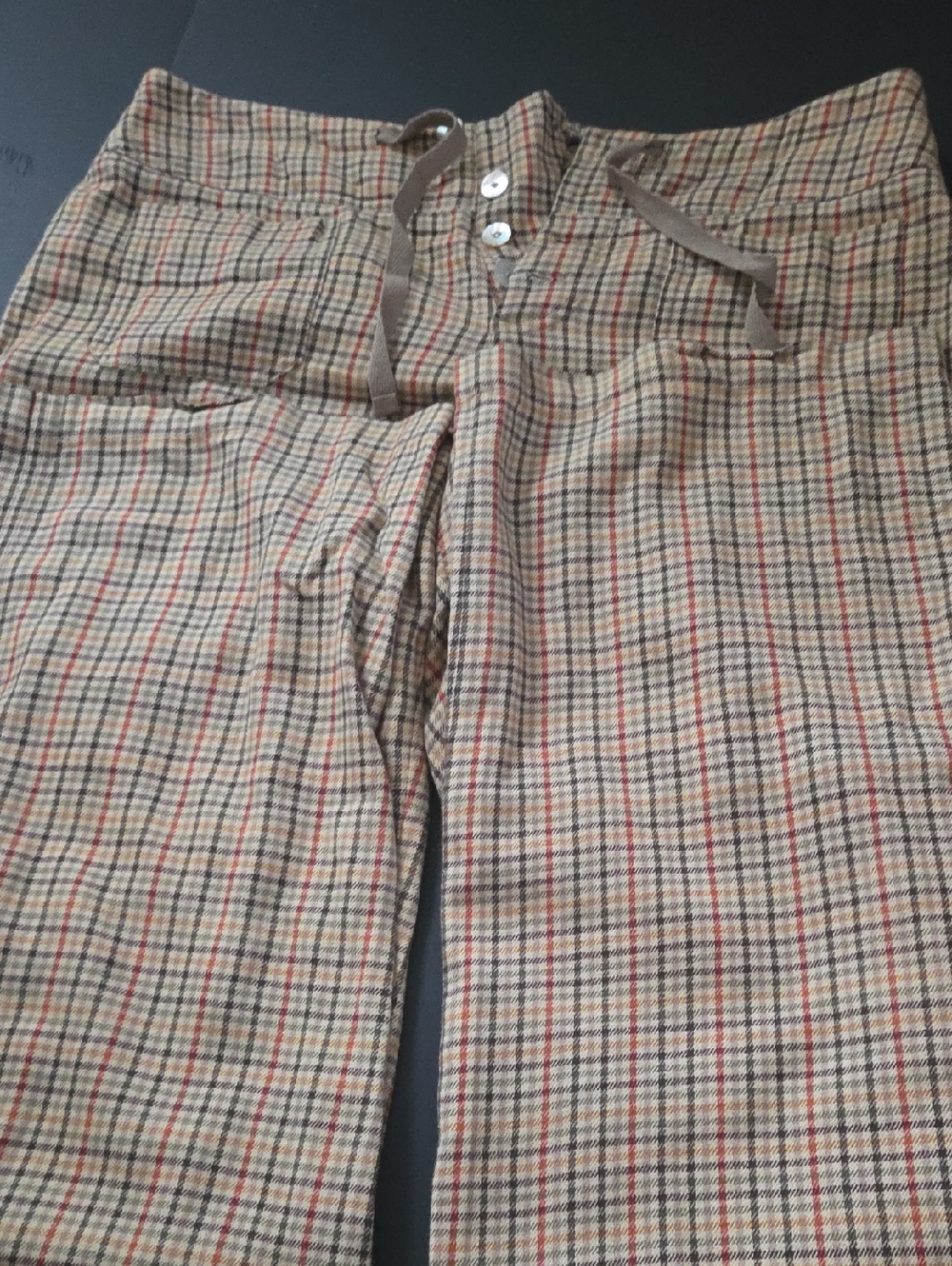 Sundance Plaid Pants in Tan with Red & Black Windowpane